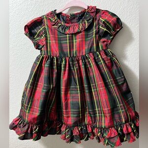 Ralph Lauren 9m baby infant red plaid holiday dress this has the timeless green